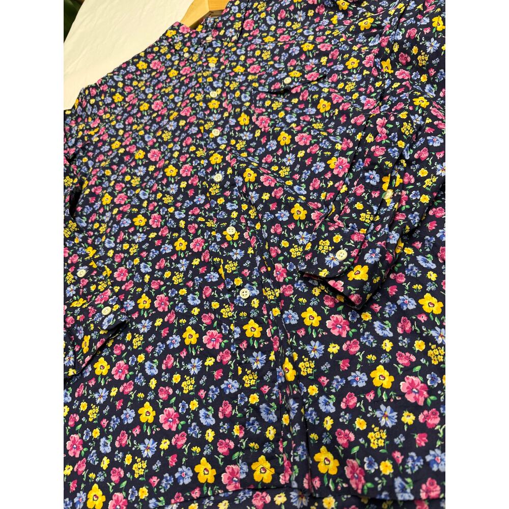 Vintage polo Ralph Lauren Women's Floral Button Down Shirt  colorful size large - Picture 7 of 8